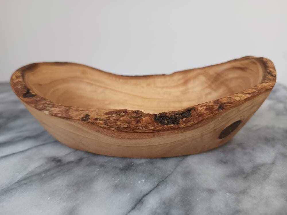 Rustic Olive Wood Bowls, Natural Soap Dishes, Decorative Key Bowl, Artisan Made Soap Holder, Zero Waste Gift, 15cm