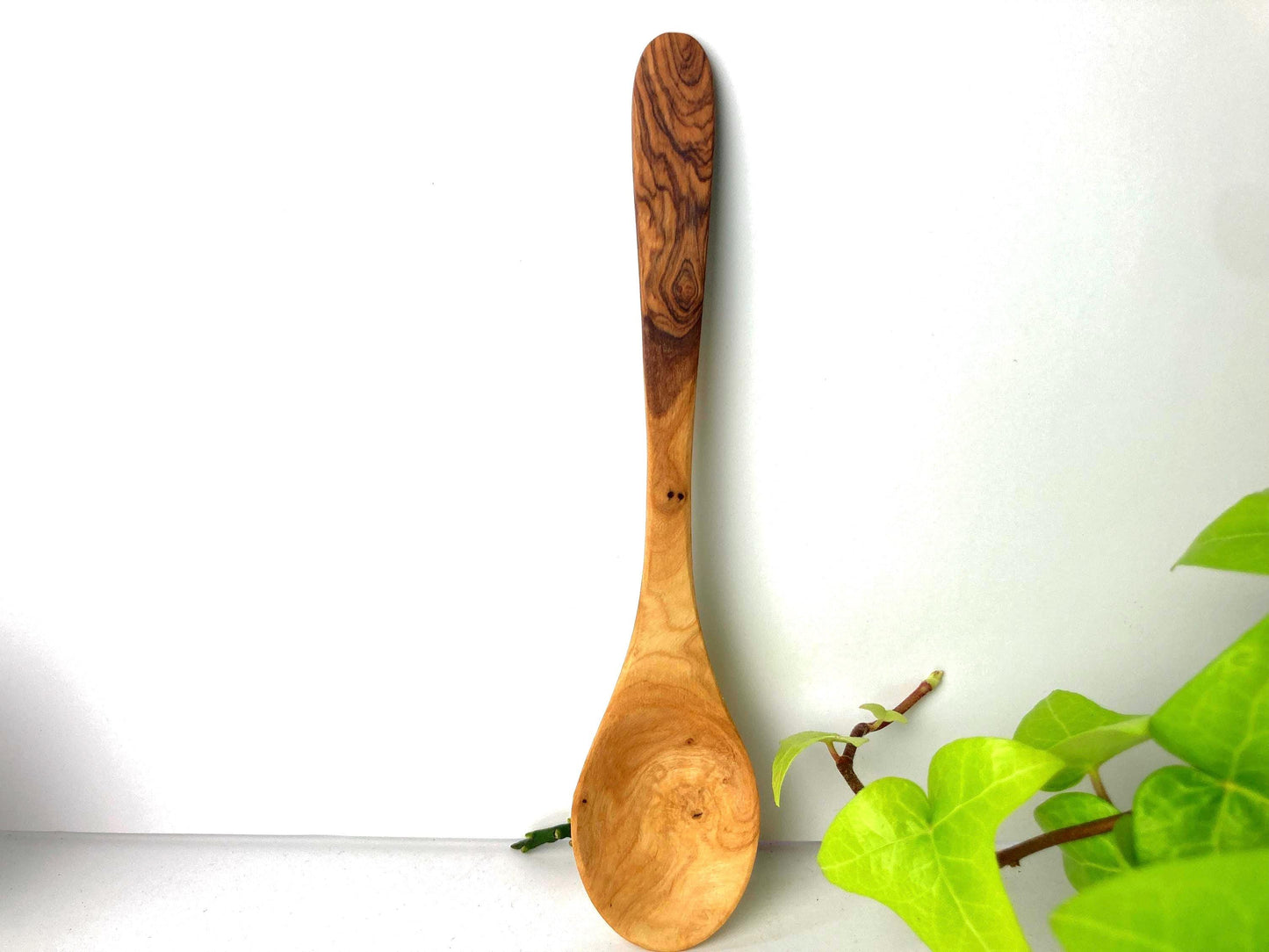Handmade Olive Wood Bowl And Spoon Set, Food Safe Picnic Bowl, Wooden Kids Cereal Bowl, Unique Zero Waste Gift, Large Round Fruit Bowl, 16cm