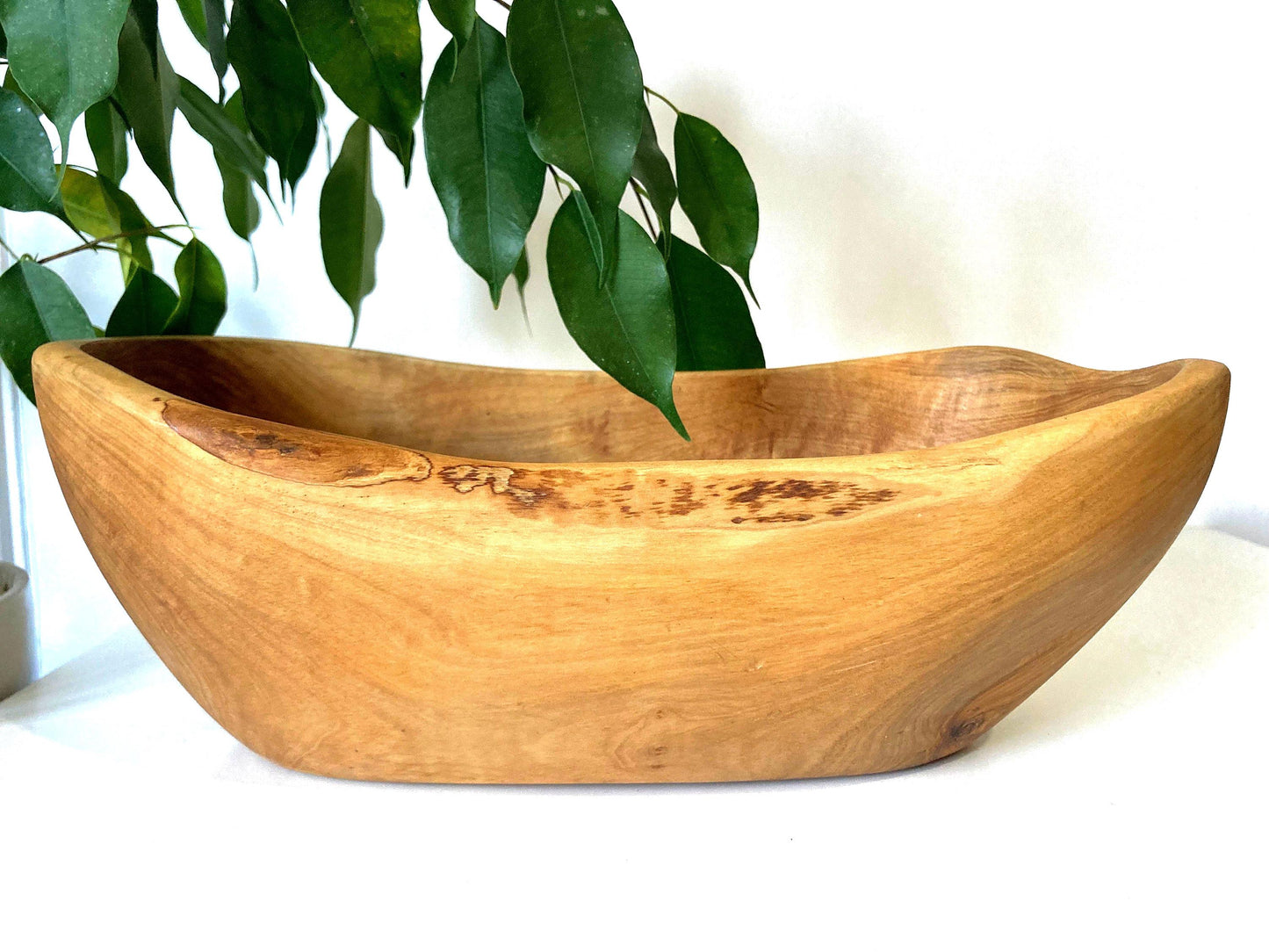 Olive Wood Fruit Bowl, Rustic Handmade Unique Gift, Artisan Made, Large Salad Bowl, Natural Gift, Zero Waste Gifts, Serving Bowl 30cm x 15cm