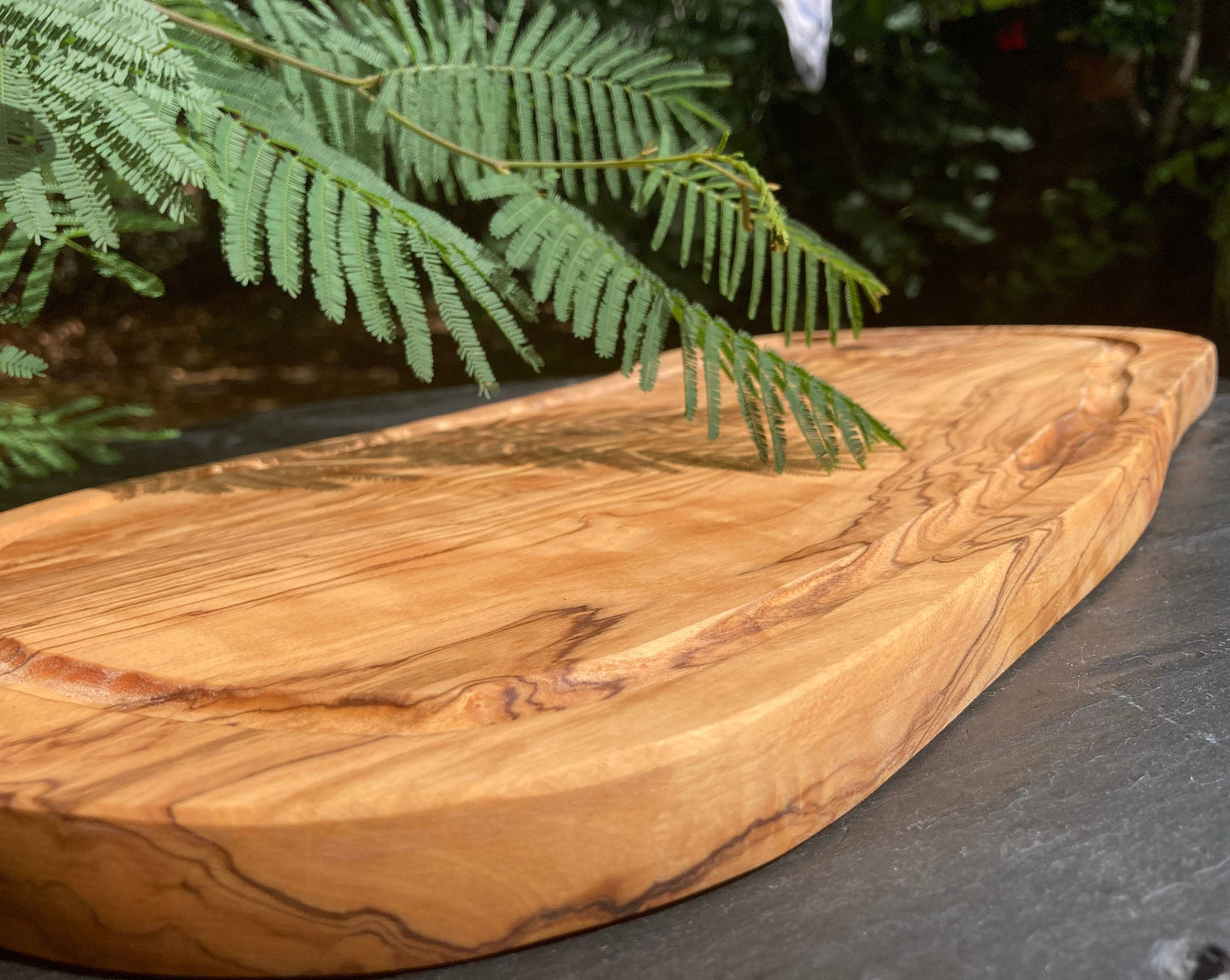 Large Olive Wood Charcuterie Board, Rustic Chopping Board, Wooden Serving Platter, Handmade Cheese Board, Unique Zero Waste Gifts, 46cm