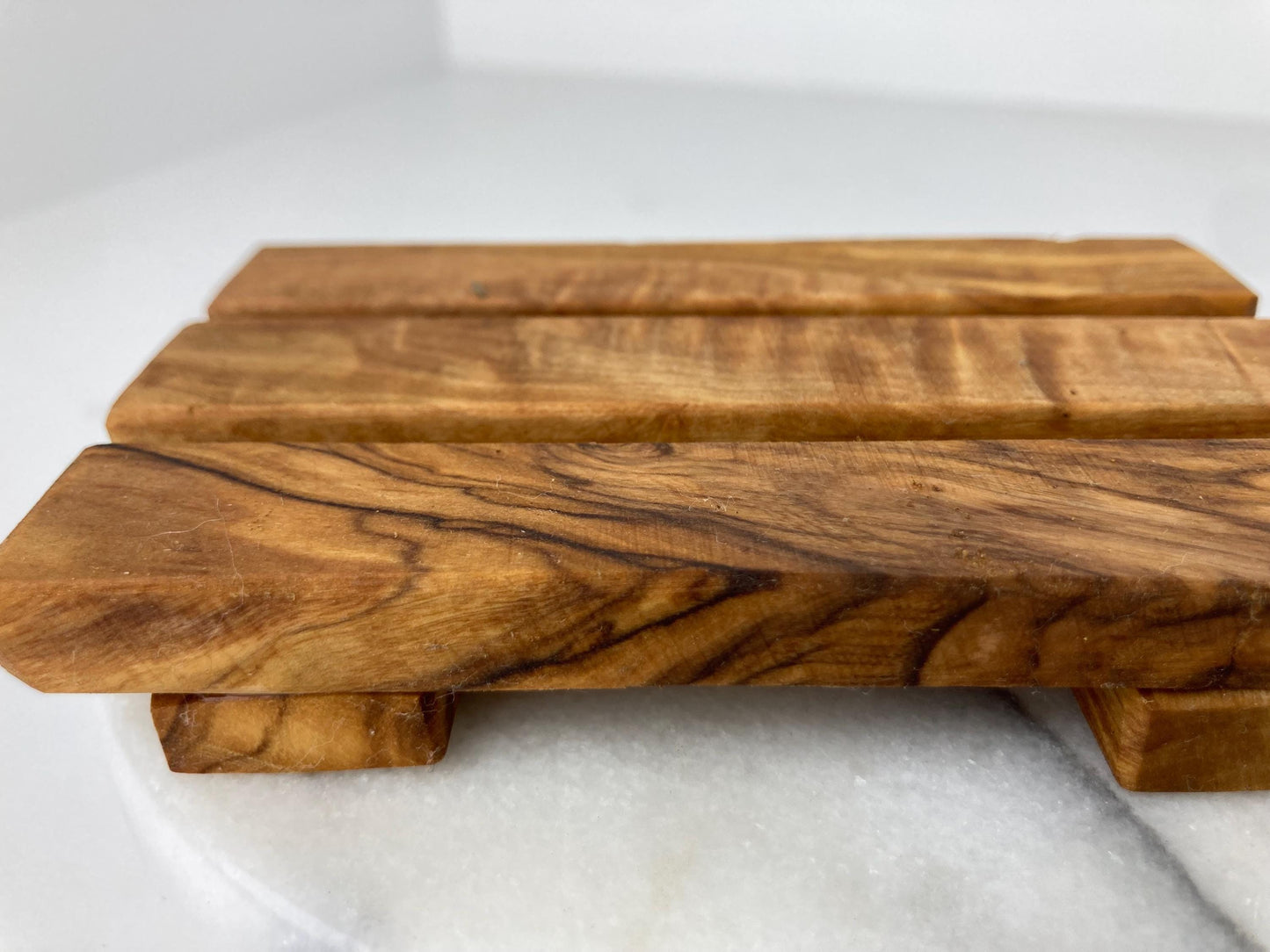 Handmade Olive Wood Slatted Soap Dish, Unique Gift, Artisan Made, Bathroom Decor, Spa, Natural Gift, Zero Waste, Natural, Rustic, 12cm x 7cm