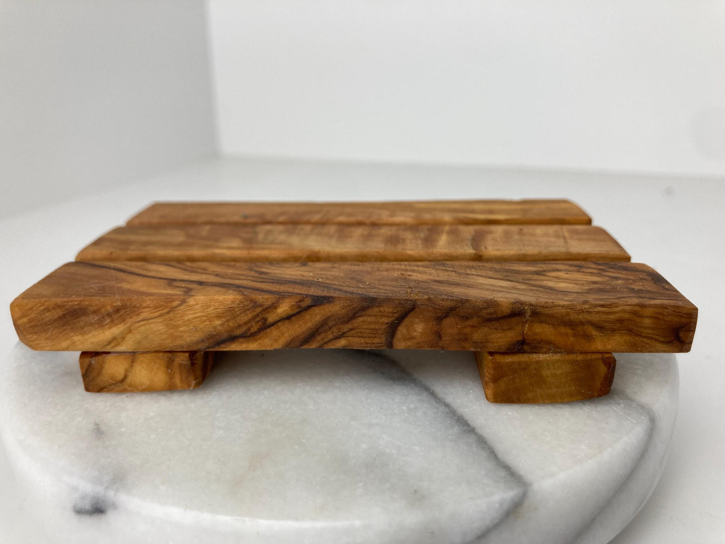Handmade Olive Wood Slatted Soap Dish, Unique Gift, Artisan Made, Bathroom Decor, Spa, Natural Gift, Zero Waste, Natural, Rustic, 12cm x 7cm