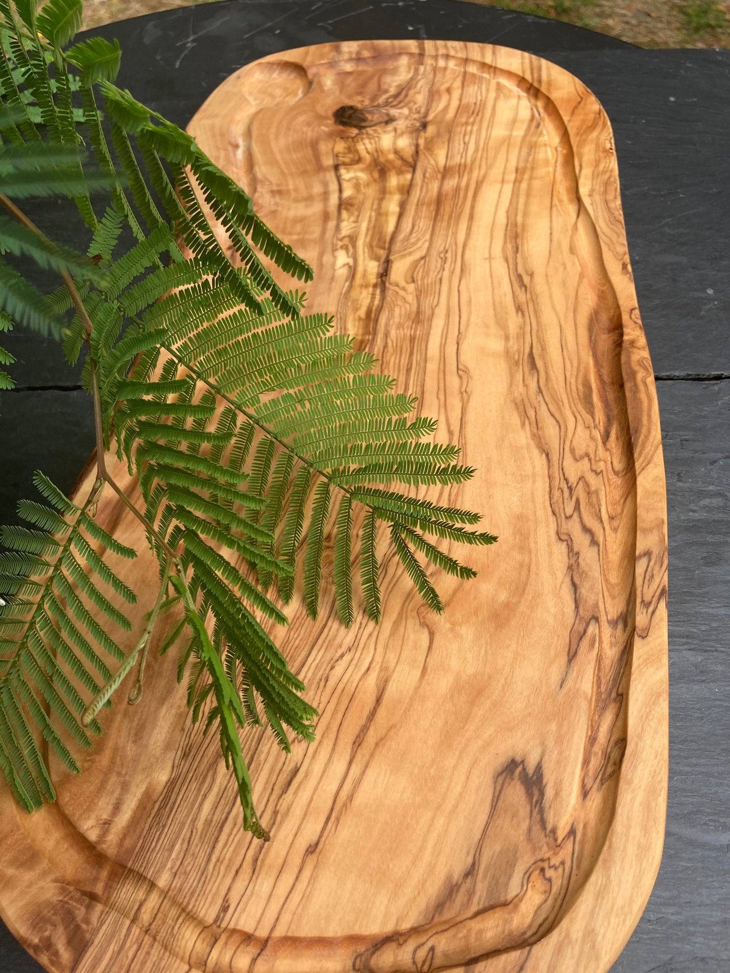 Large Olive Wood Charcuterie Board, Rustic Chopping Board, Wooden Serving Platter, Handmade Cheese Board, Unique Zero Waste Gifts, 46cm