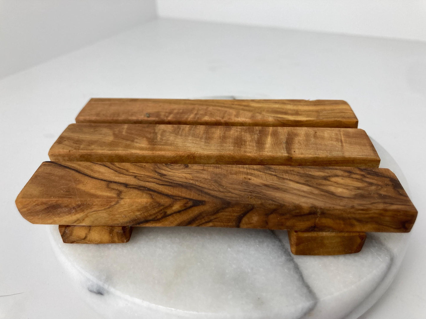 Handmade Olive Wood Slatted Soap Dish, Unique Gift, Artisan Made, Bathroom Decor, Spa, Natural Gift, Zero Waste, Natural, Rustic, 12cm x 7cm