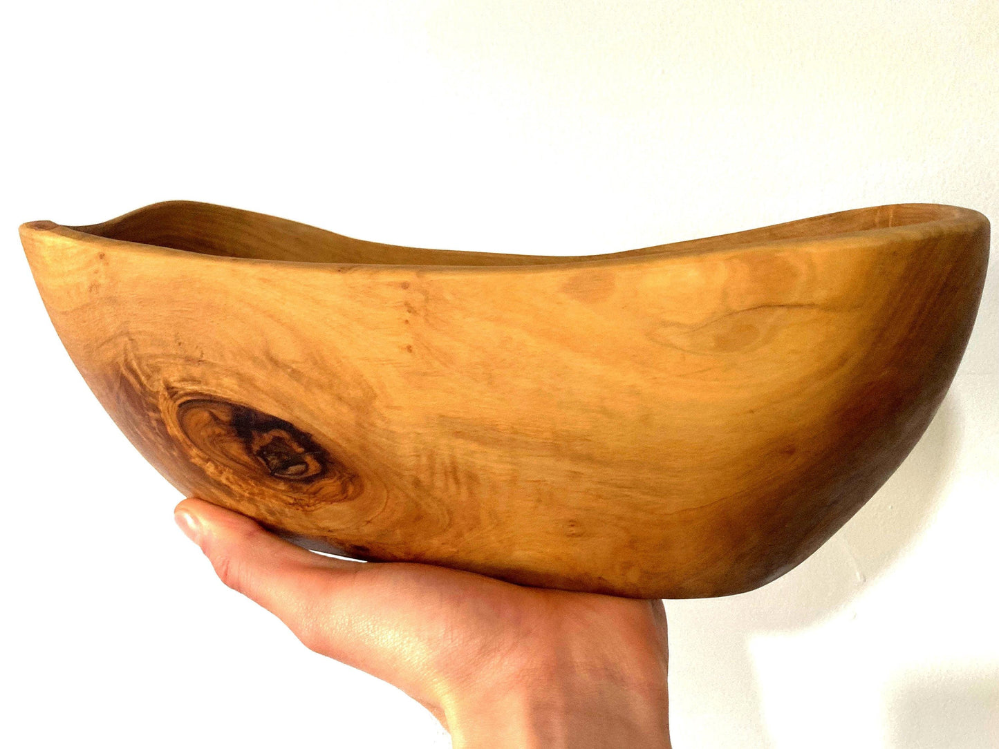 Olive Wood Fruit Bowl, Rustic Handmade Unique Gift, Artisan Made, Large Salad Bowl, Natural Gift, Zero Waste Gifts, Serving Bowl 30cm x 15cm