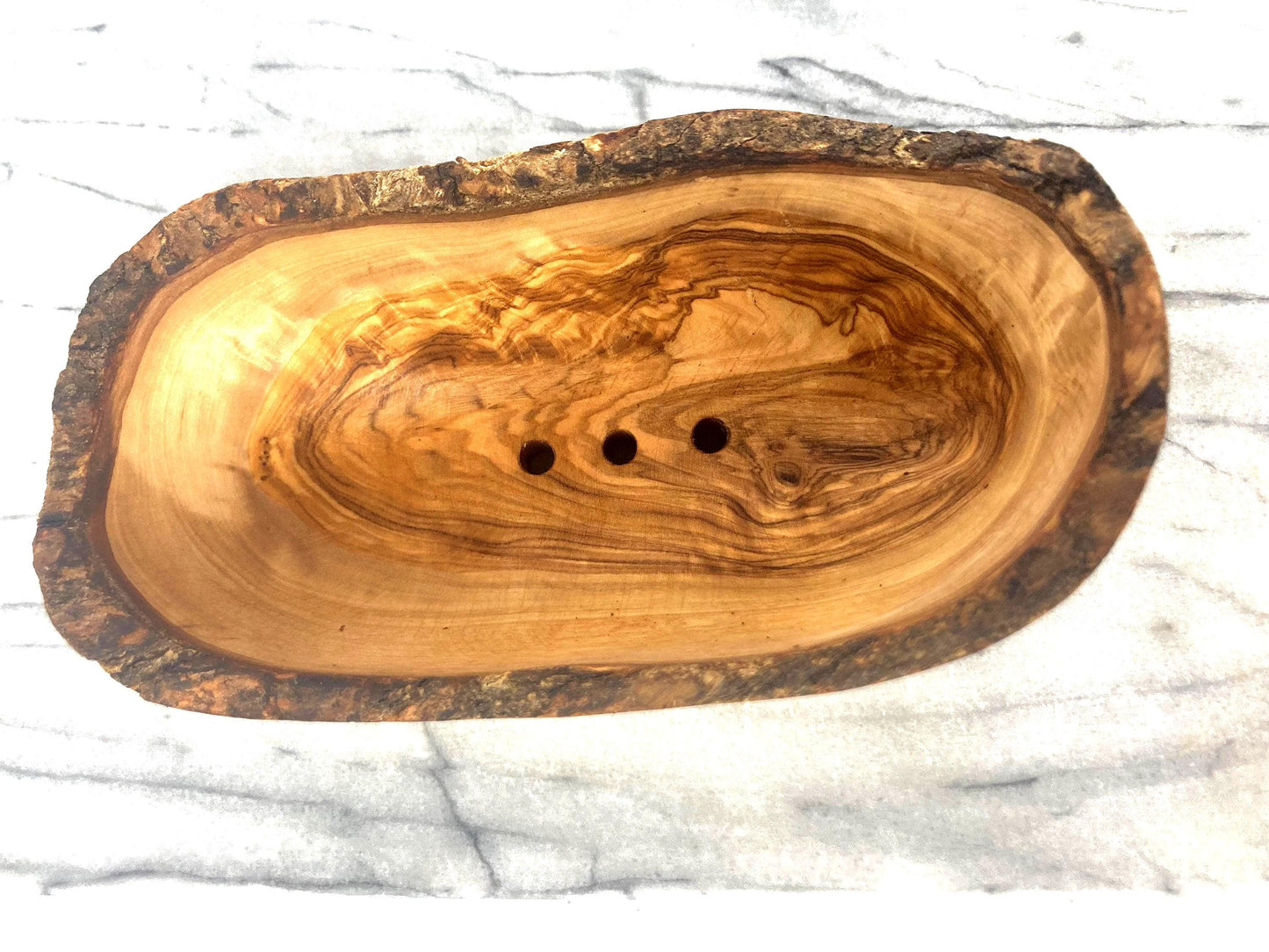 Handmade Olive Wood Soap Dishes, Oval, Self-Draining, Rustic Live Edge, Eco-Friendly Bathroom Decor, Zero Waste Gifts, Soap Holder, 16cm