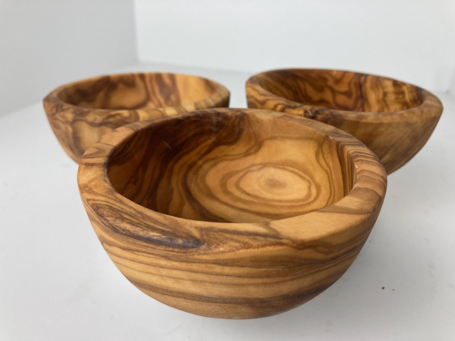 Olive Wood Snack Bowls, Small Key Dish, Rustic Tapas Bowls, Serving Bowl, Natural Decor, Zero Waste Gifts, Artisan Handcrafted 10cm - 12cm