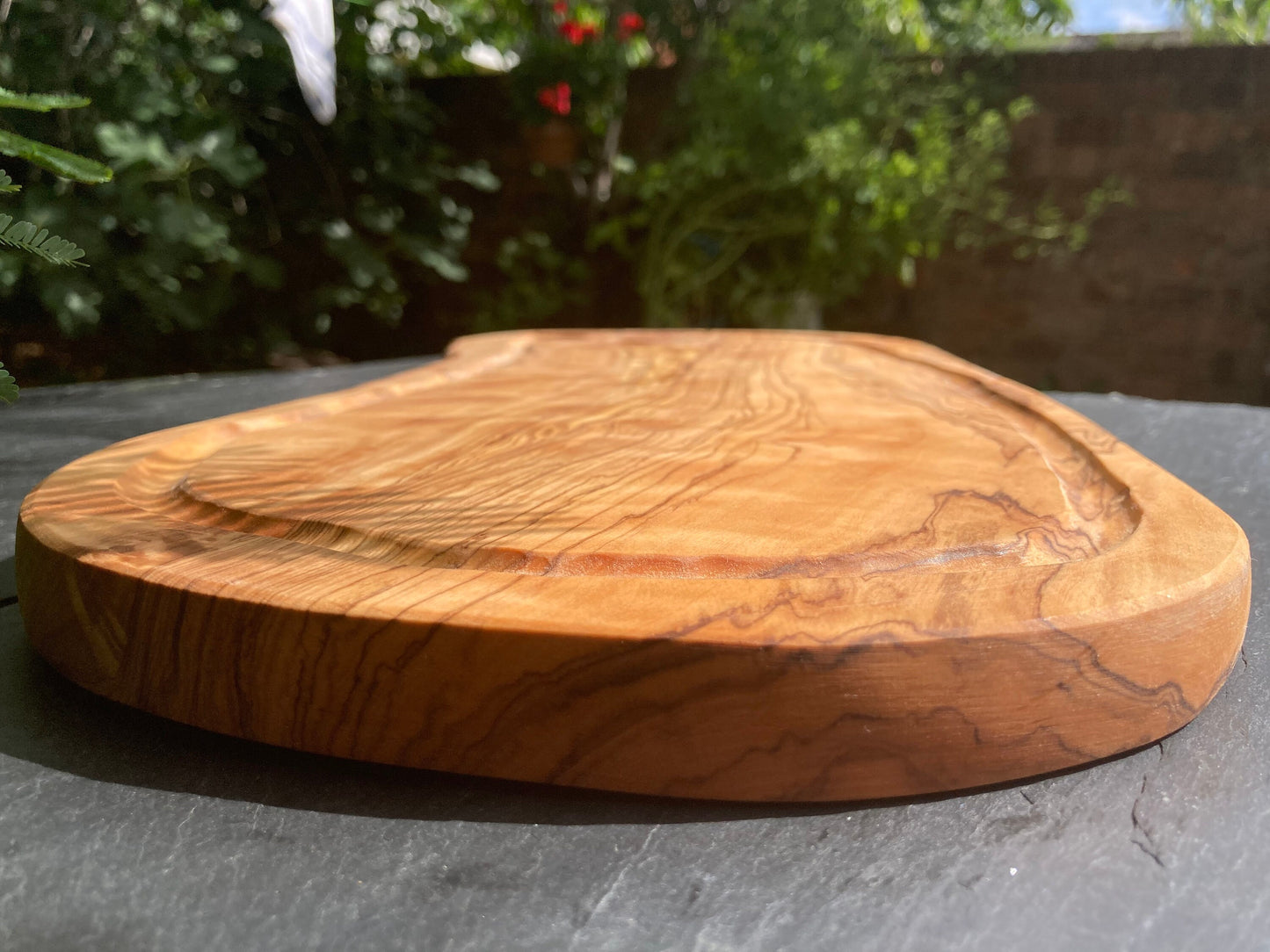 Large Olive Wood Charcuterie Board, Rustic Chopping Board, Wooden Serving Platter, Handmade Cheese Board, Unique Zero Waste Gifts, 46cm