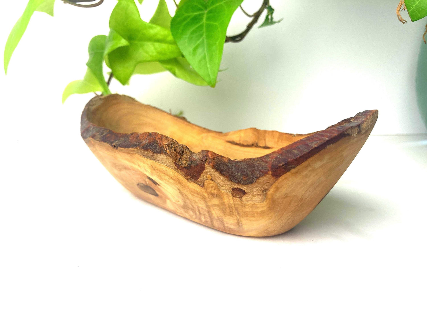 Handmade Olive Wood Bowl: Rustic Soap Dish With Live Edge, Farmhouse Decor Gift, Fruit or Nut Bowl
