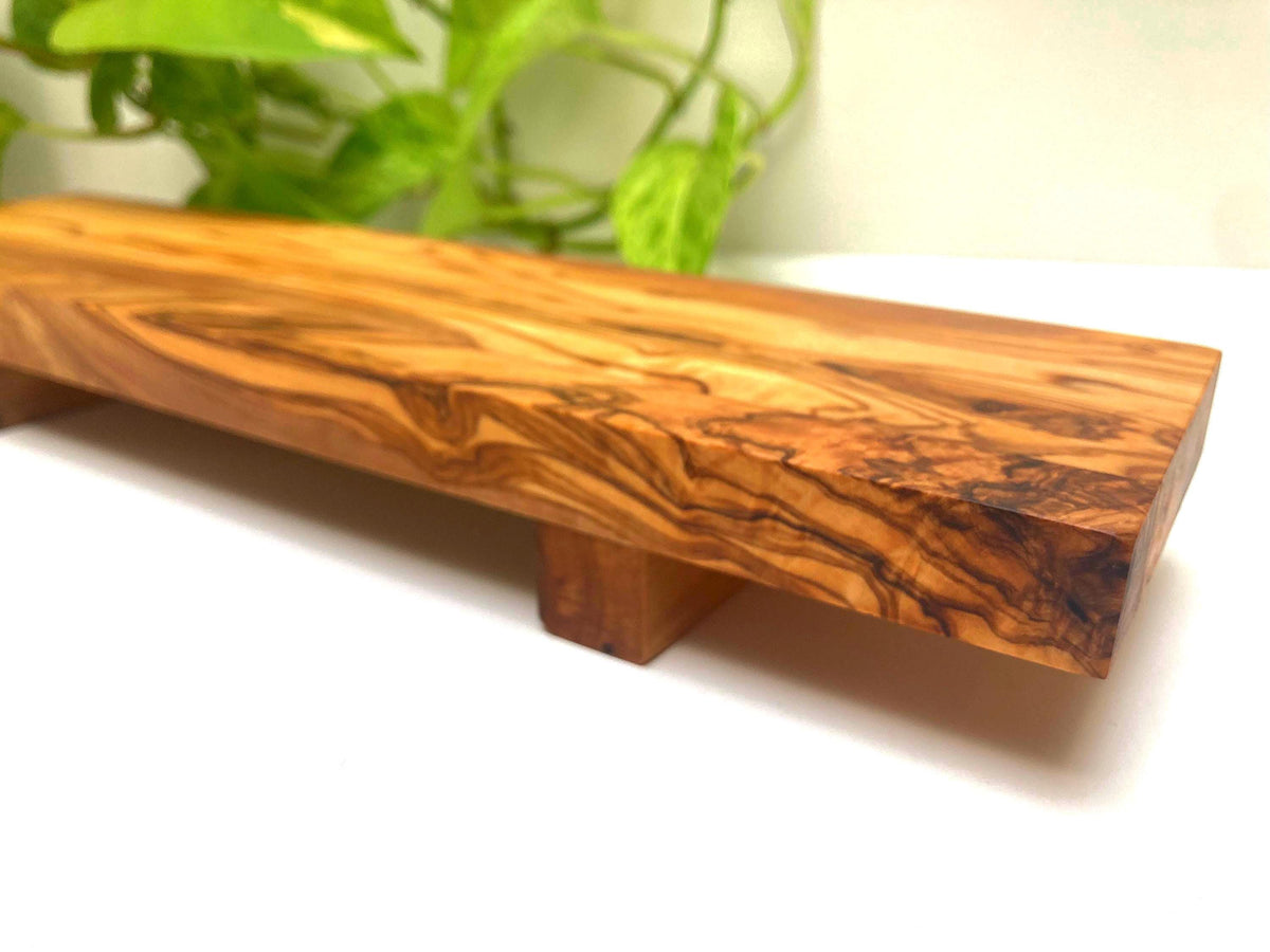 Handcrafted Olive Wood Sushi Board: Rustic Charcuterie Serving Platter, Chopping Board