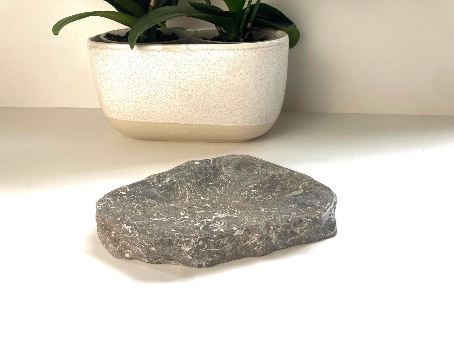 Handmade Black Marble Soap Dish, Minimalist Stone Bathroom Tray, Rustic Decor, Gift