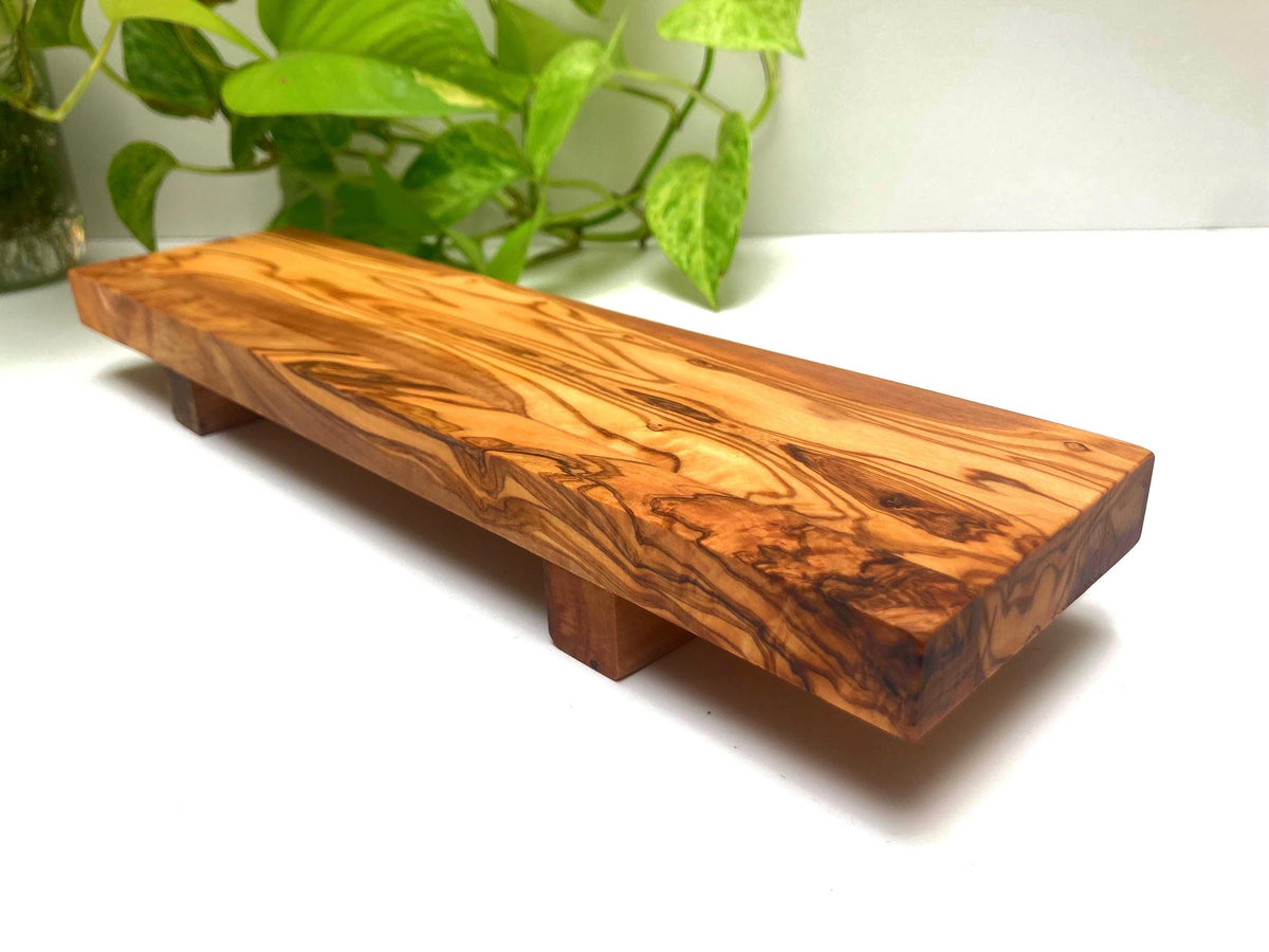 Handcrafted Olive Wood Sushi Board: Rustic Charcuterie Serving Platter, Chopping Board
