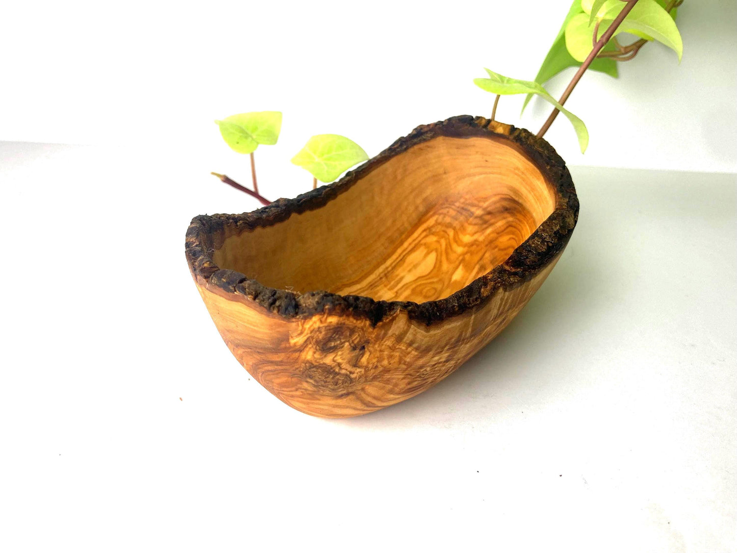 Handmade Olive Wood Bowl: Rustic Soap Dish With Live Edge, Farmhouse Decor Gift, Fruit or Nut Bowl