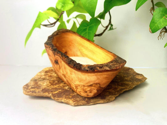 Handmade Olive Wood Soap Dishes, Oval, Self-Draining, Rustic Live Edge, Eco-Friendly Bathroom Decor, Zero Waste Gifts, Soap Holder, 16cm