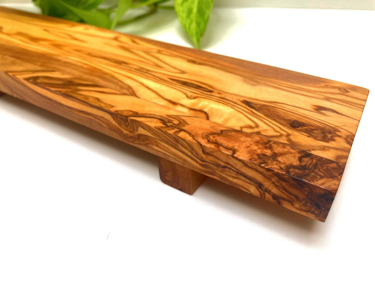 Handcrafted Olive Wood Sushi Board: Rustic Charcuterie Serving Platter, Chopping Board