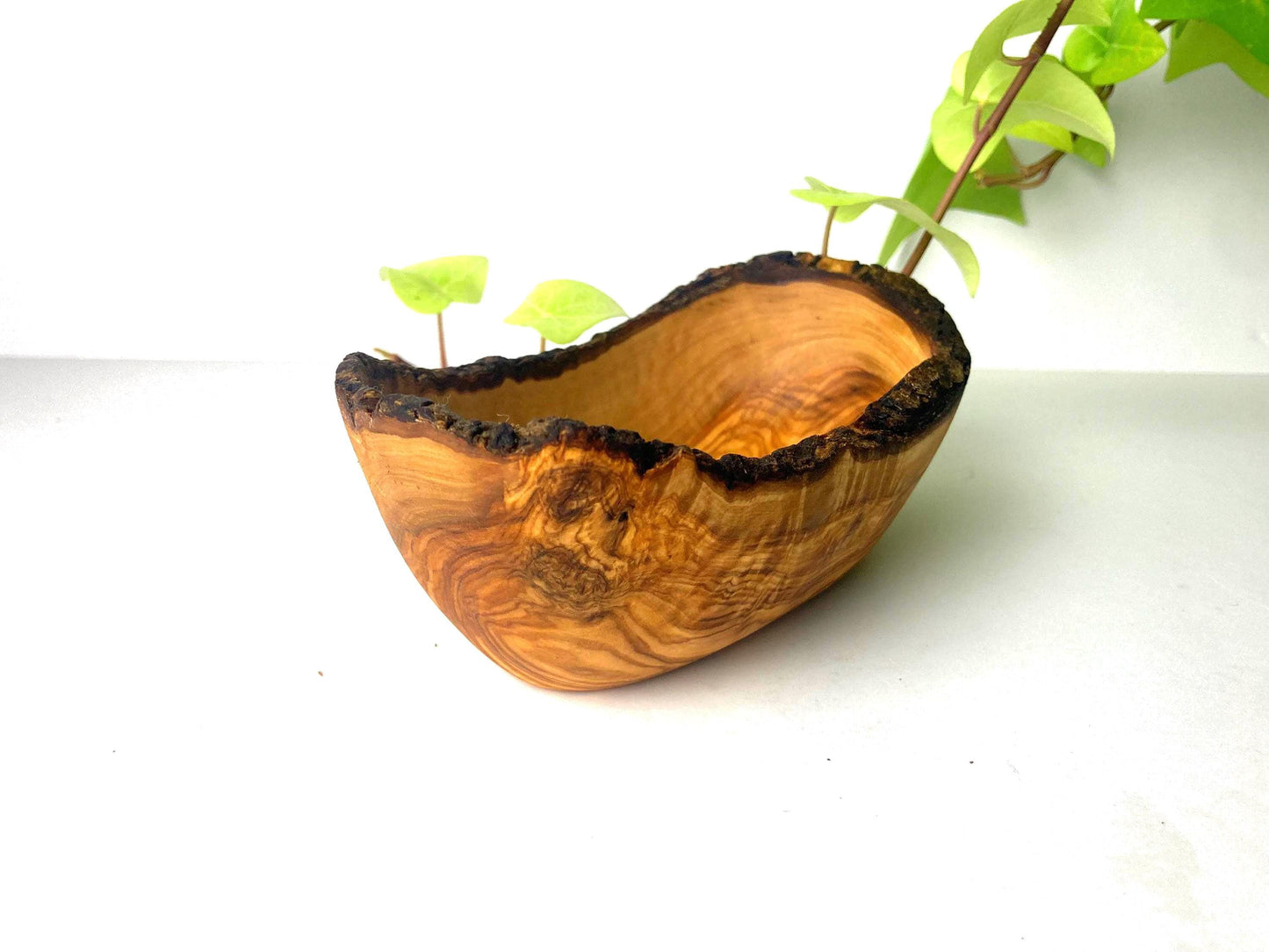 Handmade Olive Wood Bowl: Rustic Soap Dish With Live Edge, Farmhouse Decor Gift, Fruit or Nut Bowl