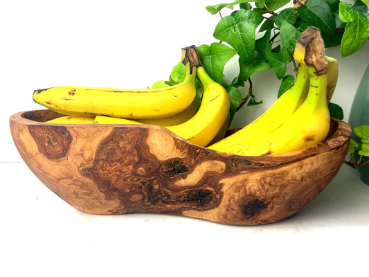 Rustic Olive Wood Fruit Bowl | Handcrafted, Eco-Friendly Kitchen Decor