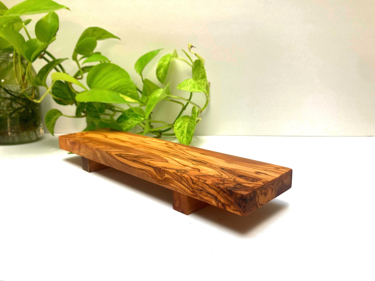 Handcrafted Olive Wood Sushi Board: Rustic Charcuterie Serving Platter, Chopping Board
