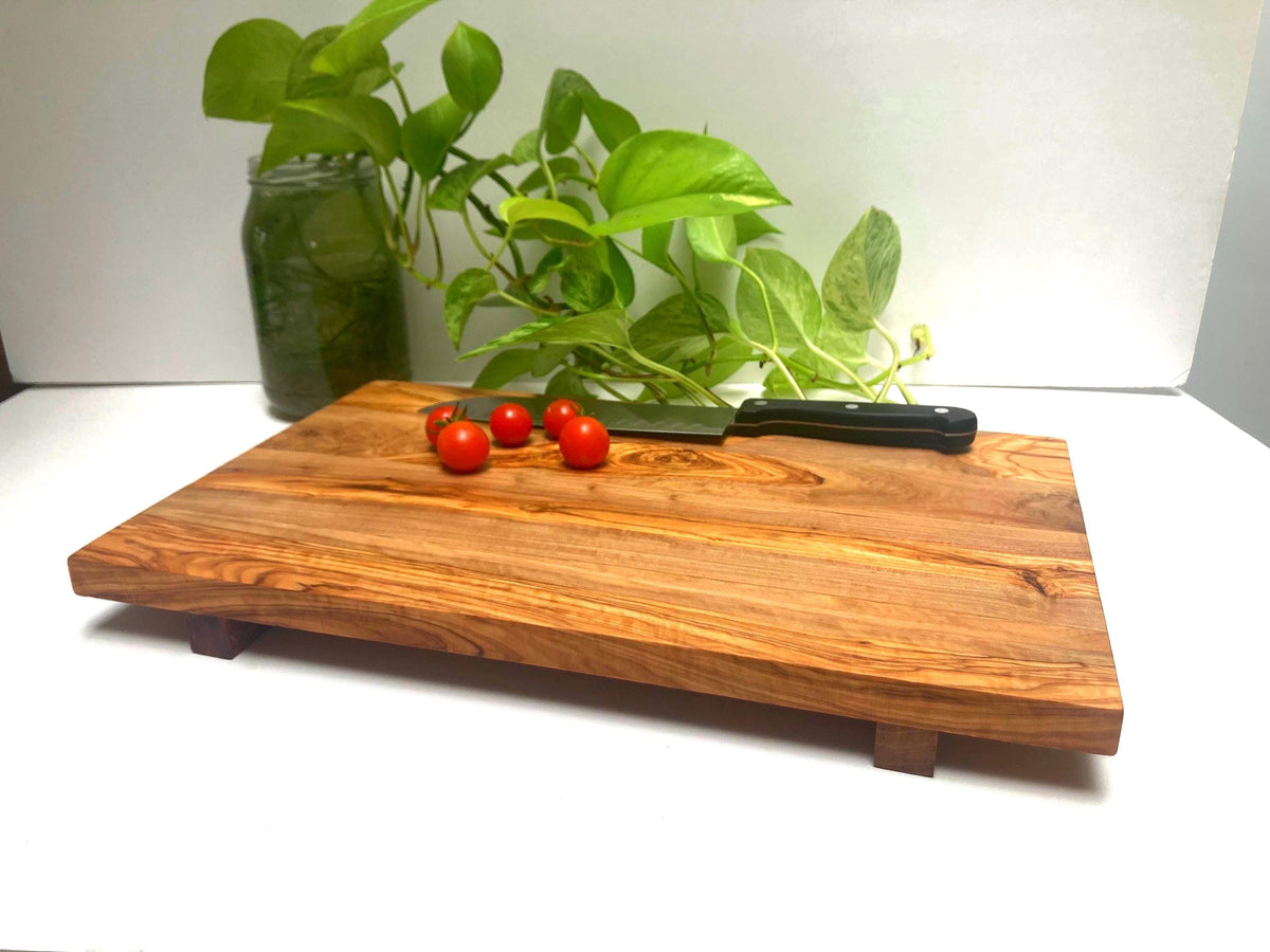 Large Olive Wood Sushi Board, Charcuterie Serving Platter, Rustic Chopping Board