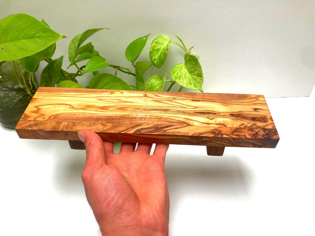Handcrafted Olive Wood Sushi Board: Rustic Charcuterie Serving Platter, Chopping Board
