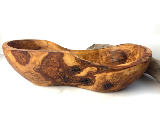 Rustic Fruit Bowl, Olive Wood, Handmade Unique Natural Gift, Artisan Made, Salad Bowl, Large Serving Bowl, Zero Waste Gifts 33cm x 15cm