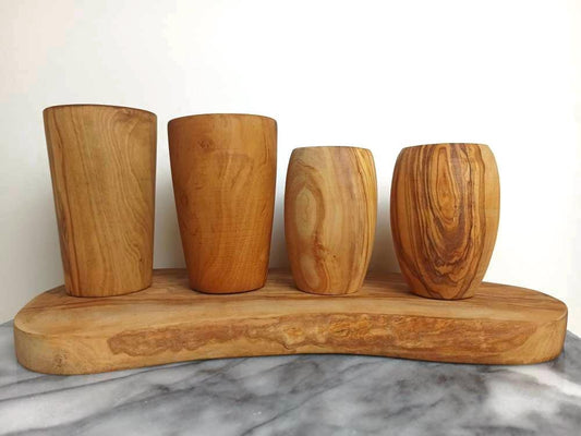 Olive Wood Toothbrush Holder, Pen Holder, Drinking Cup, Bathroom Tumbler, Utensil Holder, Artisan Handcrafted, Zero Waste Gift, Unique, Eco