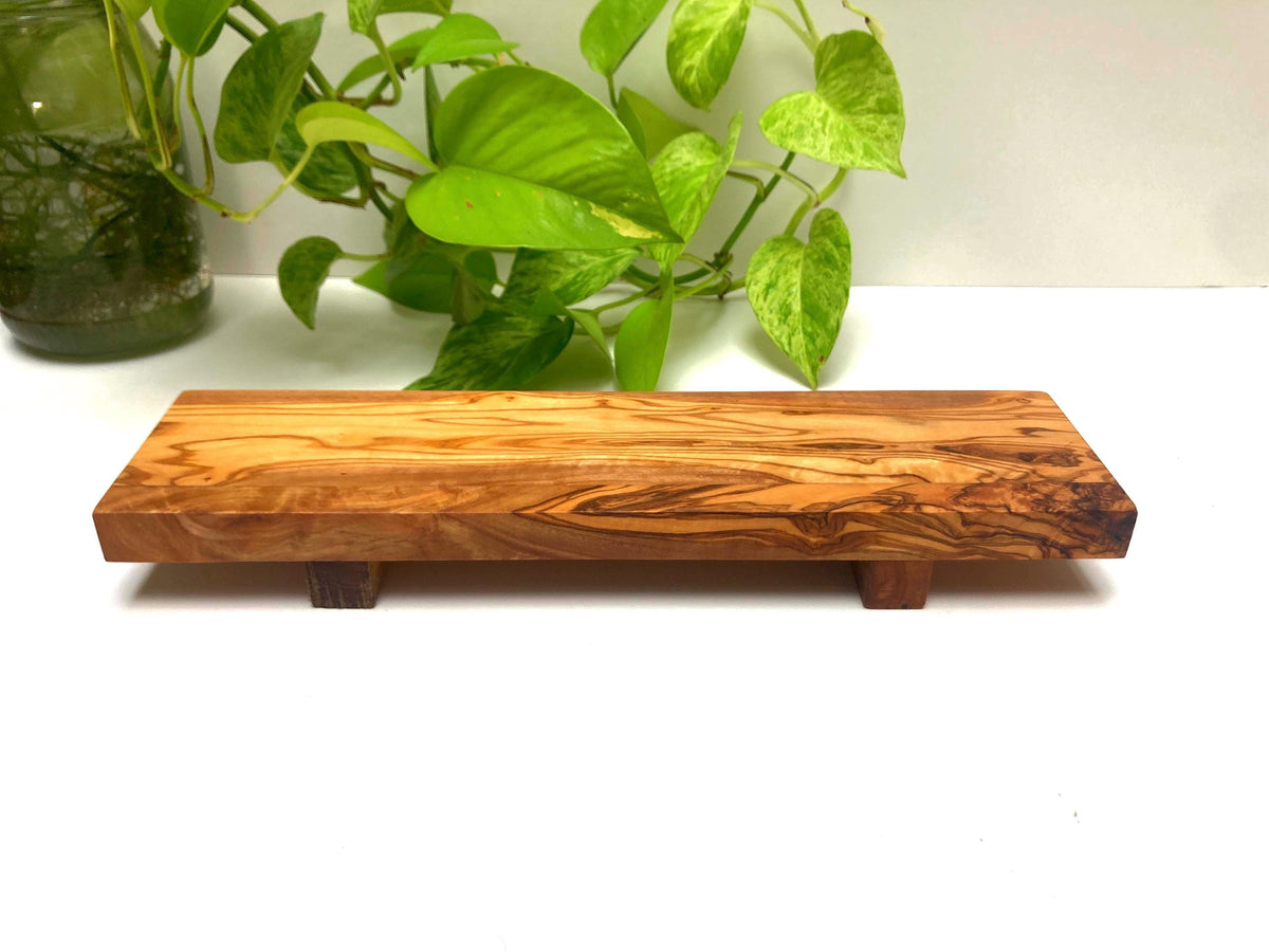 Handcrafted Olive Wood Sushi Board: Rustic Charcuterie Serving Platter, Chopping Board