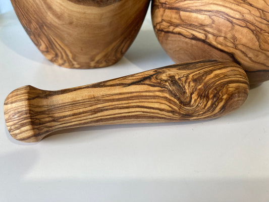 Traditional Olive Wood Mortar And Pestle, Artisan made, Handcrafted, Rustic Gifts, Zero Waste Gifts, Herb Grinder, Kitchen Decor 14cm x 14cm
