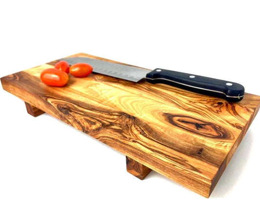 Olive Wood Sushi Board, Serving Platter, Chopping Board, Artisan Made, Cheese Board, Zero Waste Gift, Charcuterie, Rustic Kitchen Decor 32cm