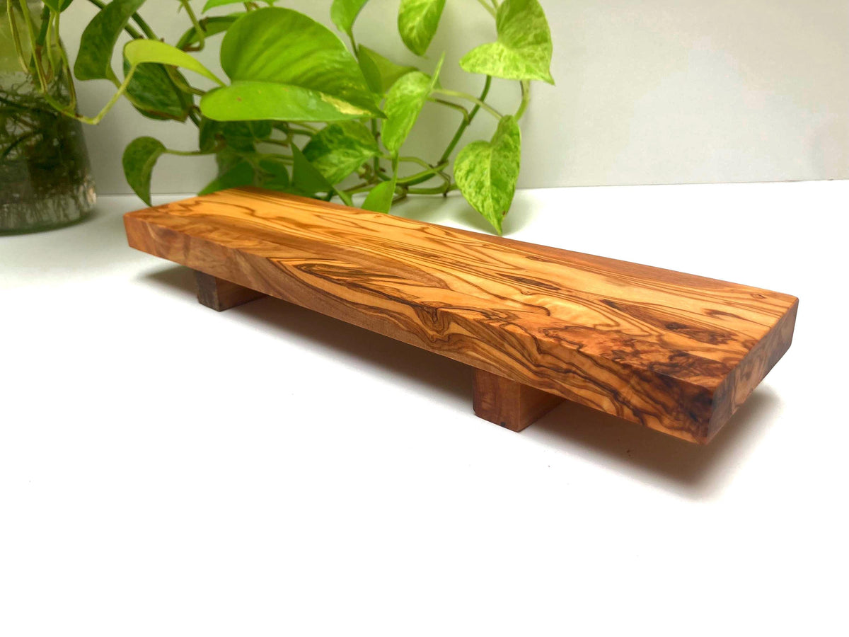 Handcrafted Olive Wood Sushi Board: Rustic Charcuterie Serving Platter, Chopping Board